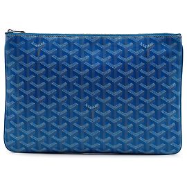 Goyard Blue Goyardine Senat MM