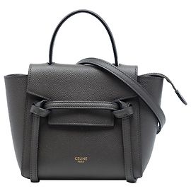 Céline Celine Pico Gürteltasche aus grauem genarbtem Kalbsleder