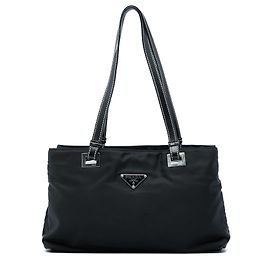 Tote in Tessuto nero Prada