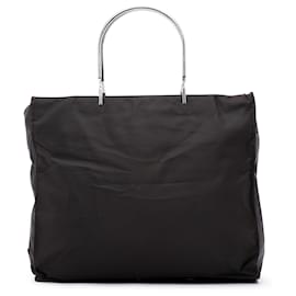 Borsa Prada Brown Tessuto con manico in metallo