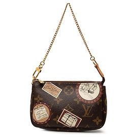 Louis Vuitton Mini Pochette Accessoires Monogram Marrón