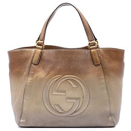 Tote Soho Cellarius in pelle granulata Ombre oro Medium di Gucci