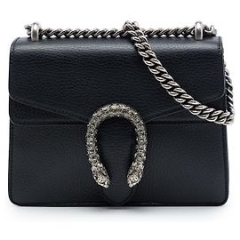 Gucci Dionysus kleine Umhängetasche aus schwarzem Kalbsleder