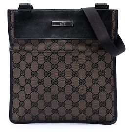 Borsa a tracolla Gucci in tela GG marrone