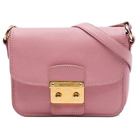Miu Miu Borsa a tracolla in pelle di capra rosa Madras