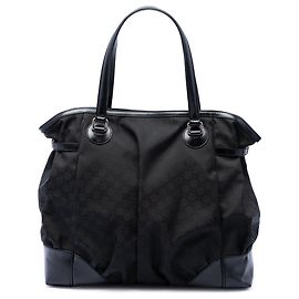 Gucci Black GG Nylon Full Moon Tote