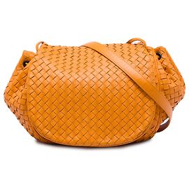 Bottega Veneta Borsa a tracolla con patta in nappa Intrecciato arancione