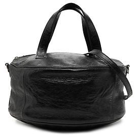 Balenciaga Borsa Hobo Round Arena in agnello nero