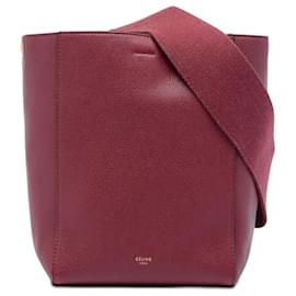 Céline Borsa a secchiello Celine Red Small Leather Seau Sangle
