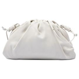 Bottega Veneta White Lambskin The Mini Pouch Crossbody