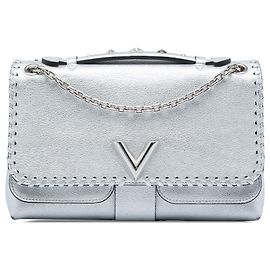 Sac Cuir Plume Ecume Very Chain en cuir métallique argenté Louis Vuitton