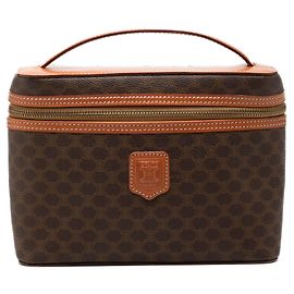Céline Beauty case in tela rivestita Macadam marrone Celine
