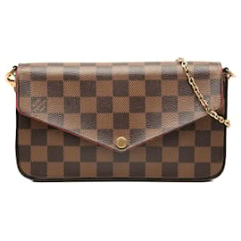 Louis Vuitton Pochette Felicie Damier Ebene Marrone
