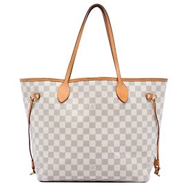 Louis Vuitton White Damier Azur Neverfull MM