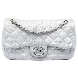 Chanel Silver Medium Calfskin Ice Cube On the Rocks Flap