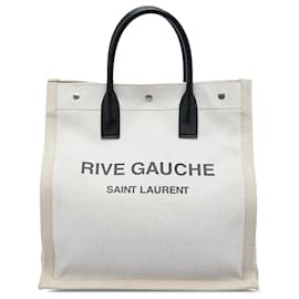 Tote Rive Gauche North South in tela marrone Saint Laurent