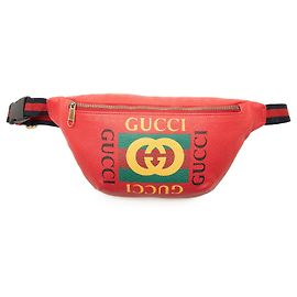 Borsa a tracolla Gucci in pelle di vitello martellata rossa con logo