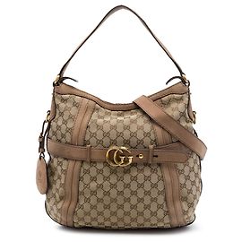 Borsa a tracolla Gucci Beige Medium GG Canvas