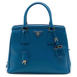 Prada Blue Saffiano Lux Parabole Tote