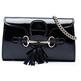 Borsa a tracolla Mini Emily in vernice nera Gucci