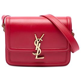 Bolso Solferino en piel de becerro Small rojo Saint Laurent con caja