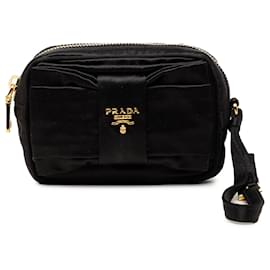 Pochette Prada Black Raso Fiocco Bow