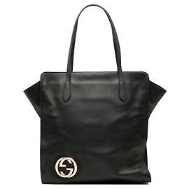 Bolso Gucci Black Dollar de piel de becerro con logotipo Interlocking G