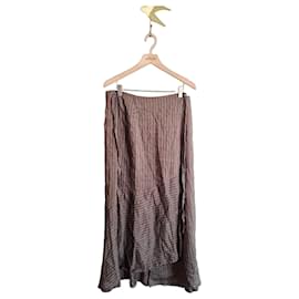 Max Mara Falda Larga de Rayas en Lino