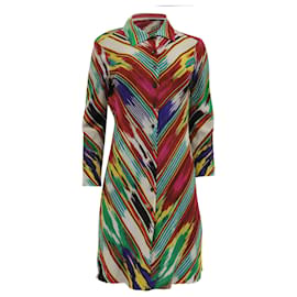 Vestido camisero mini estampado Etro en seda multicolor