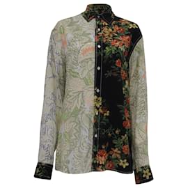 Camicia Jw Anderson con pannelli a stampa floreale in viscosa multicolore