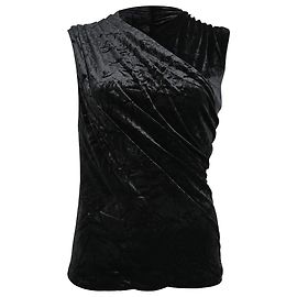 Top in velluto stropicciato Versace in velluto nero
