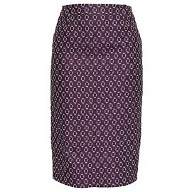  Hugo Boss Patterned Knee-Length Pencil Skirt in Multicolor Polyester