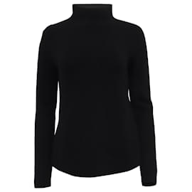 Theory gerippter Rollkragenpullover aus schwarzem Kaschmir
