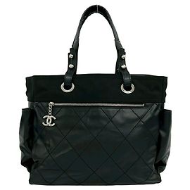 Chanel Paris Biarritz GM Canvas Leather Tote Bag