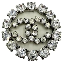 Spilla rotonda Chanel con strass