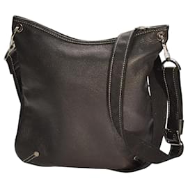 Longchamp Le Foulonné Borsa Hobo a Tracolla in Pelle Martellata Nera