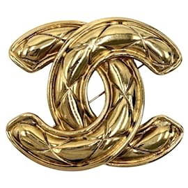 Spilla Chanel Vintage Matelassé Gold
