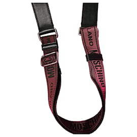 Tracolla Moschino Milano in pelle e tela monogrammata