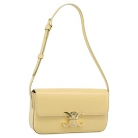 Borsa a Spalla CELINE Triomphe in Pelle Avorio Oro Autentica 189733SM - Céline