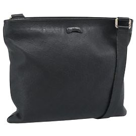 Borsa a tracolla GUCCI GG Canvas Guccissima in pelle nera e oro 201446 Auth 189806
