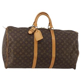 LOUIS VUITTON Monogram Keepall 55 Boston Bag M41424 LV Auth 188502SAV