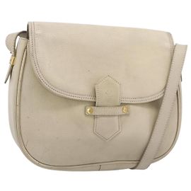 Borsa a Spalla SAINT LAURENT in Pelle Beige Oro Auth bs35833
