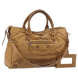 BALENCIAGA Borsa a mano The Giant City in pelle 2way Beige 281770 Auth am12006A