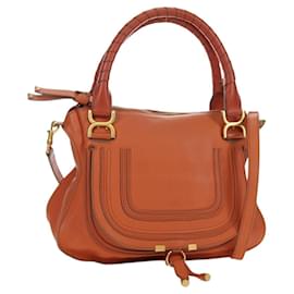 Chloe Marcie Handtasche aus Leder 2way Orange Gold Auth 189042A - Chloé