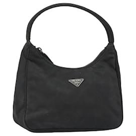 Pochette PRADA in nylon nero con dettagli argento Auth 186598 - Prada