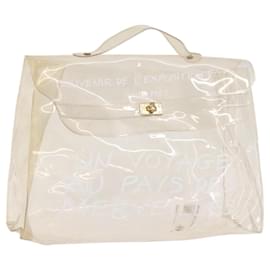 Hermès Borsa Kelly HERMES in vinile Vinyl Clear Gold Auth bs35913
