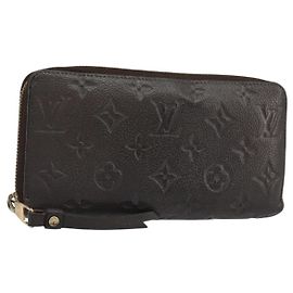 LOUIS VUITTON Portefeuille Zippy en cuir Monogram Empreinte Tail M60548 LV Auth bs35817