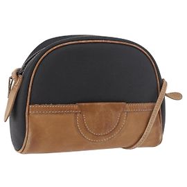 Borsa a Spalla LOEWE Anagram in Pelle Nera e Oro Auth BA13716