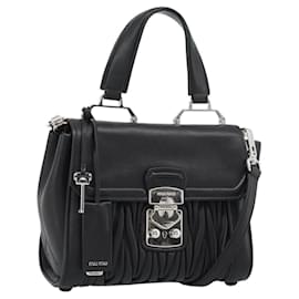 Borsa Miu Miu Matelassé in Pelle 2way Nero Argento Auth 189898SM