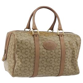 Céline Borsa CELINE C Sulky in PVC Beige Oro Auth 188286